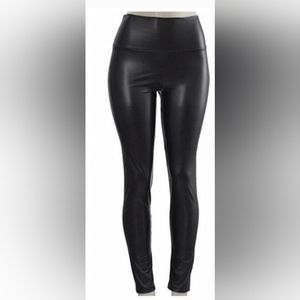 SPANX XS black body molding wet look legging